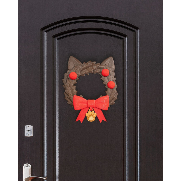 Couronne De Noël "Santa Claws" – Décoration Murale Chat Festive