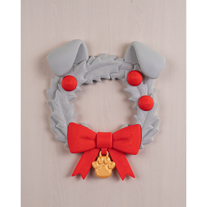 Couronne De Noël "Santa Paws" – Décoration Murale Chien De Porte