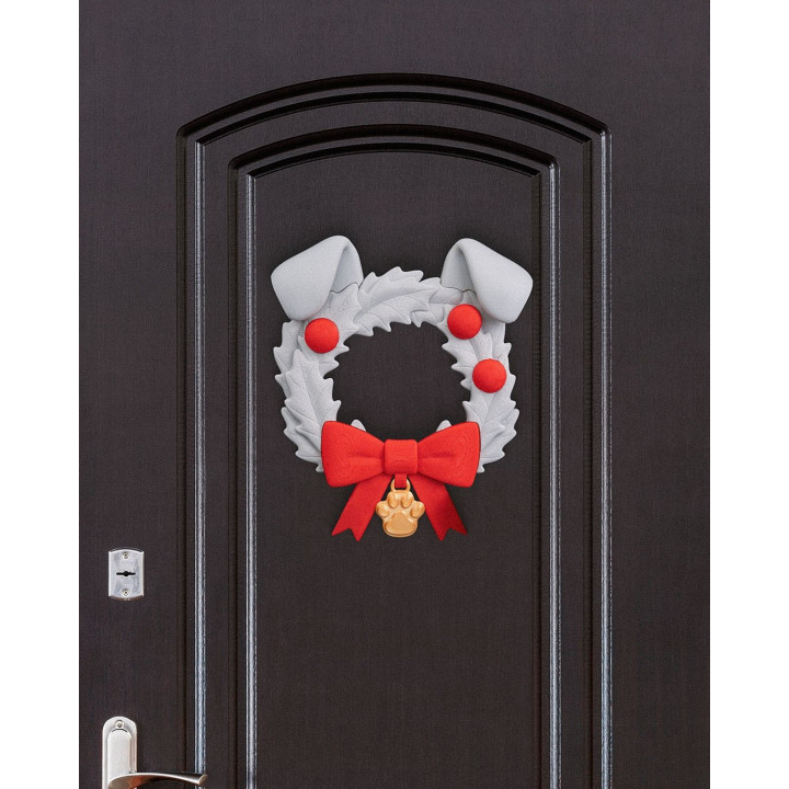 Couronne De Noël "Santa Paws" – Décoration Murale Chien De Porte