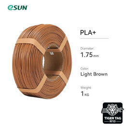 eSun - PLA+ - Marron Clair - 1,75 mm - 1 kg Recharge avec RFID Ti