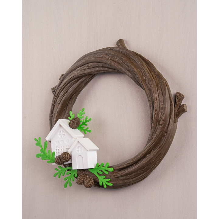 Couronne De Noël Naturelle – Maison & Branches – Décoration De Porte