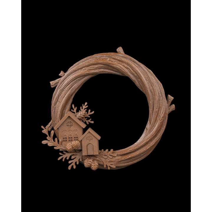 Couronne De Noël Naturelle – Maison & Branches – Décoration De Porte