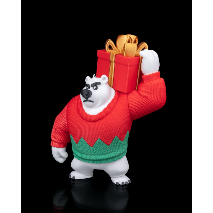 Polar Bearer – Figurine Ours Polaire De Noël Avec Cadeau
