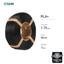 eSun - PLA+ - Noir - 1,75 mm - 1 kg Recharge avec RFID TigerTag |