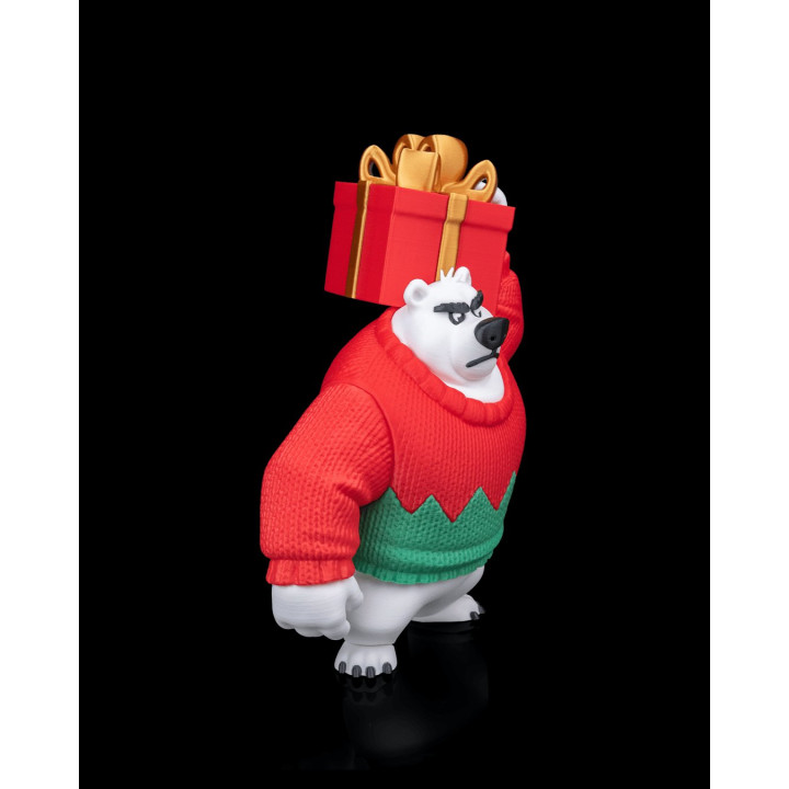 Polar Bearer – Figurine Ours Polaire De Noël Avec Cadeau