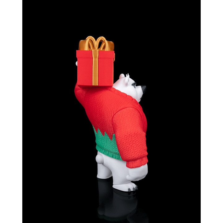 Polar Bearer – Figurine Ours Polaire De Noël Avec Cadeau