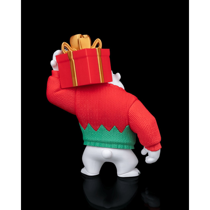 Polar Bearer – Figurine Ours Polaire De Noël Avec Cadeau