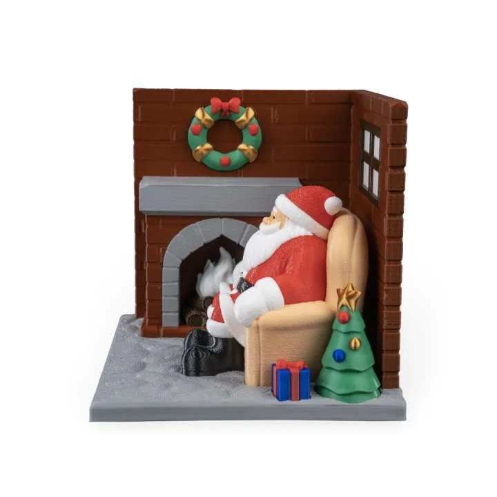 Scène Noël Père Noël Cheminée – Déco Made in Occitanie