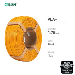 eSun - PLA+ - Or - 1,75 mm - 1 kg Recharge avec RFID TigerTag | M