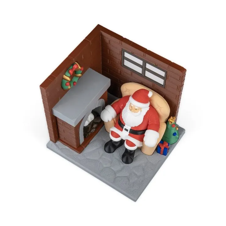 Scène Noël Père Noël Cheminée – Déco Made in Occitanie