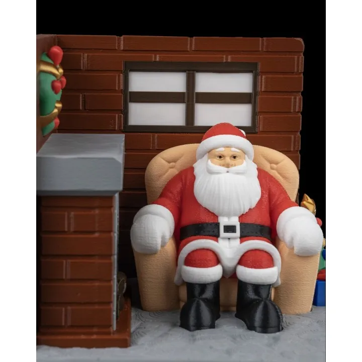 Scène Noël Père Noël Cheminée – Déco Made in Occitanie