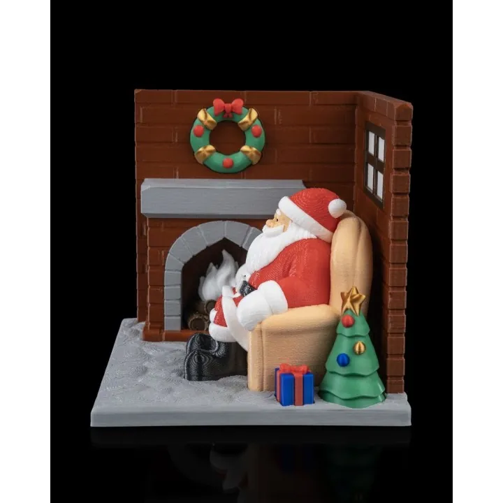 Scène Noël Père Noël Cheminée – Déco Made in Occitanie