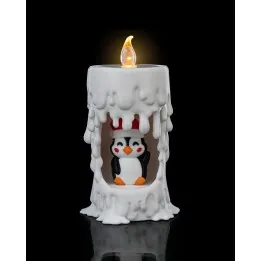 Bougie Pingouin Noël – Photophore LED Made in Occitanie
