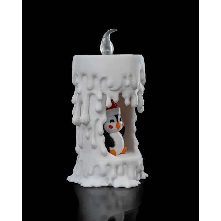 Bougie Pingouin Noël – Photophore LED Made in Occitanie