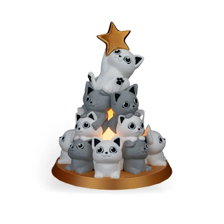 Sapin Chats Noël – Bougeoir déco Made in Occitanie