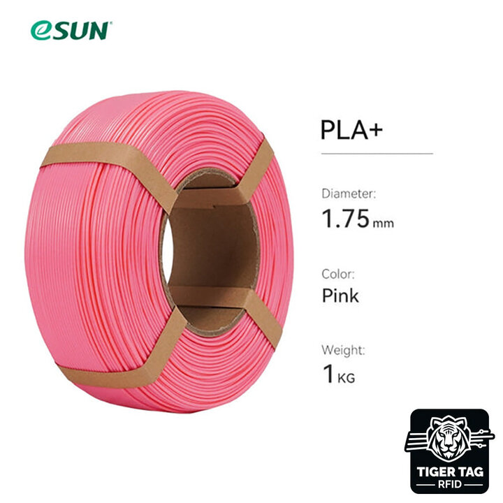 eSun - PLA+ - Rose - 1,75 mm - 1 kg Recharge avec RFID TigerTag |