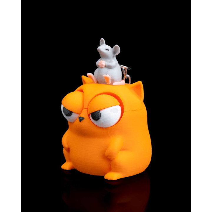 Porte-Clés Chat Grognon & Souris – Figurine Humoristique Made In Occitanie