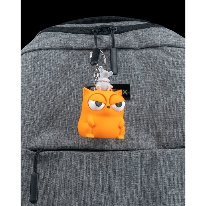 Porte-Clés Chat Grognon & Souris – Figurine Humoristique Made In Occitanie