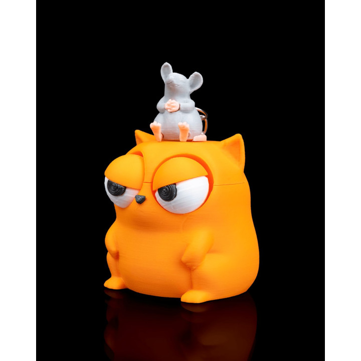 Porte-Clés Chat Grognon & Souris – Figurine Humoristique Made In Occitanie