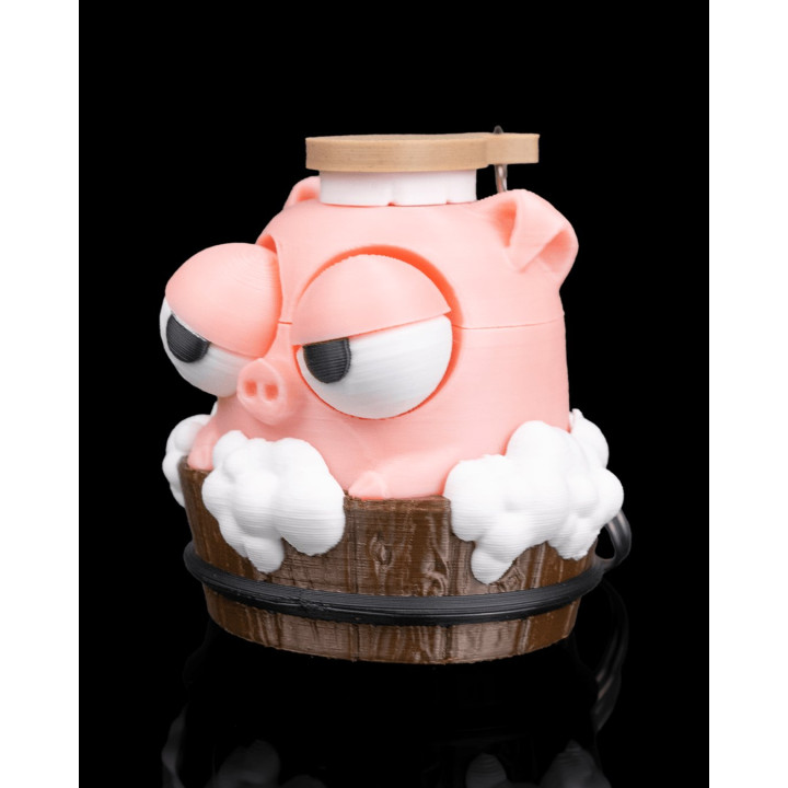 Scrub Me Not – Cochon Grognon Dans Son Bain, Porte-Clés Figurine