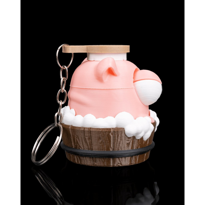 Scrub Me Not – Cochon Grognon Dans Son Bain, Porte-Clés Figurine