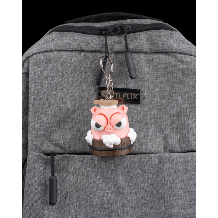 Scrub Me Not – Cochon Grognon Dans Son Bain, Porte-Clés Figurine