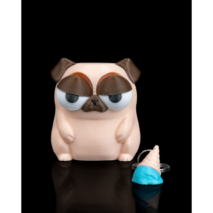Porte-Clés Carlin Cone Of Shame – Figurine Bouledogue Bougon