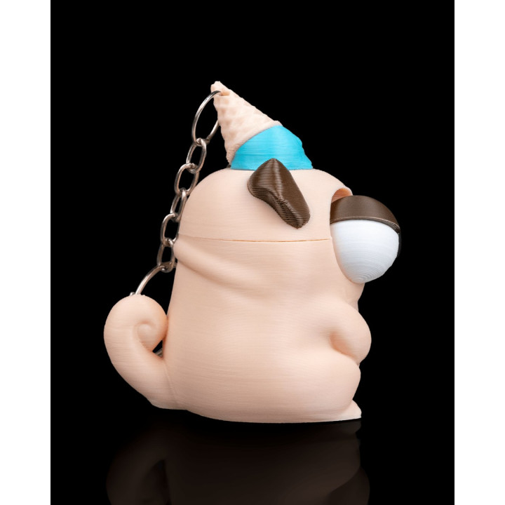 Porte-Clés Carlin Cone Of Shame – Figurine Bouledogue Bougon