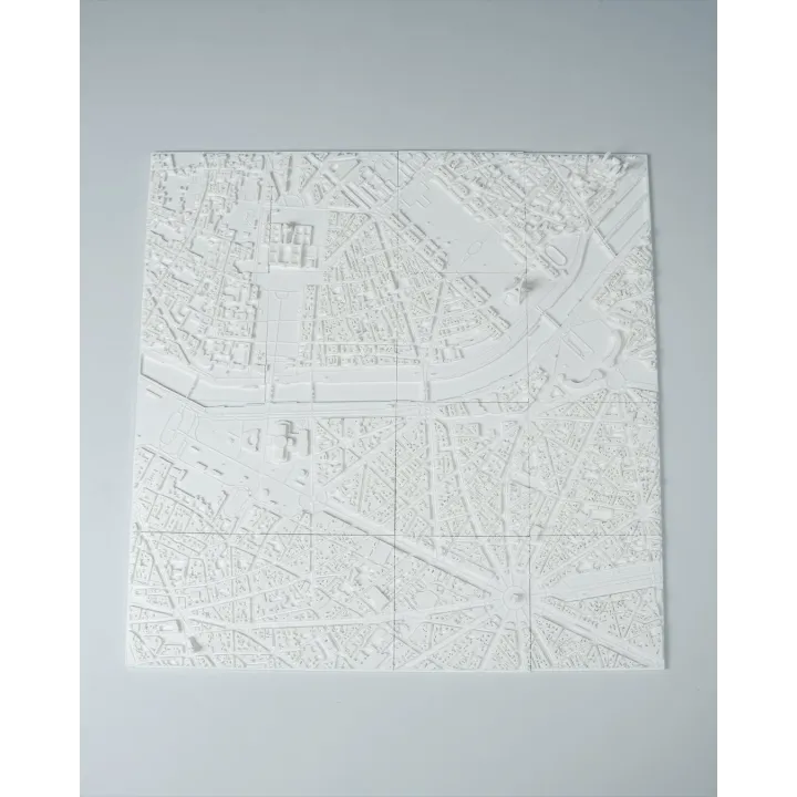 Carte Paris 3D en relief – Déco murale Made in Occitanie