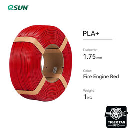 eSun - PLA+ - Rouge Pompier - 1,75 mm - 1 kg Recharge avec RFID T