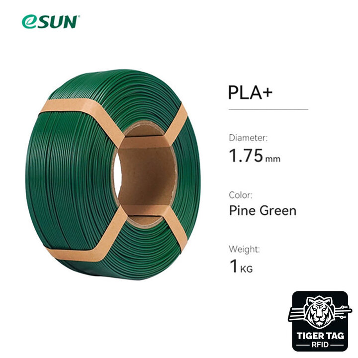 eSun - PLA+ - Vert Sapin - 1,75 mm - 1 kg Recharge avec RFID Tige