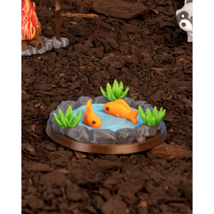 Lac Miniature Avec Poissons Koï – Scène Décorative Zen