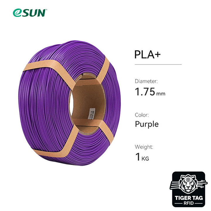 eSun - PLA+ - Violet - 1,75 mm - 1 kg Recharge avec RFID TigerTag
