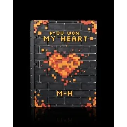 Carnet Pixel Heart "You Won My Heart" – Personnalisable