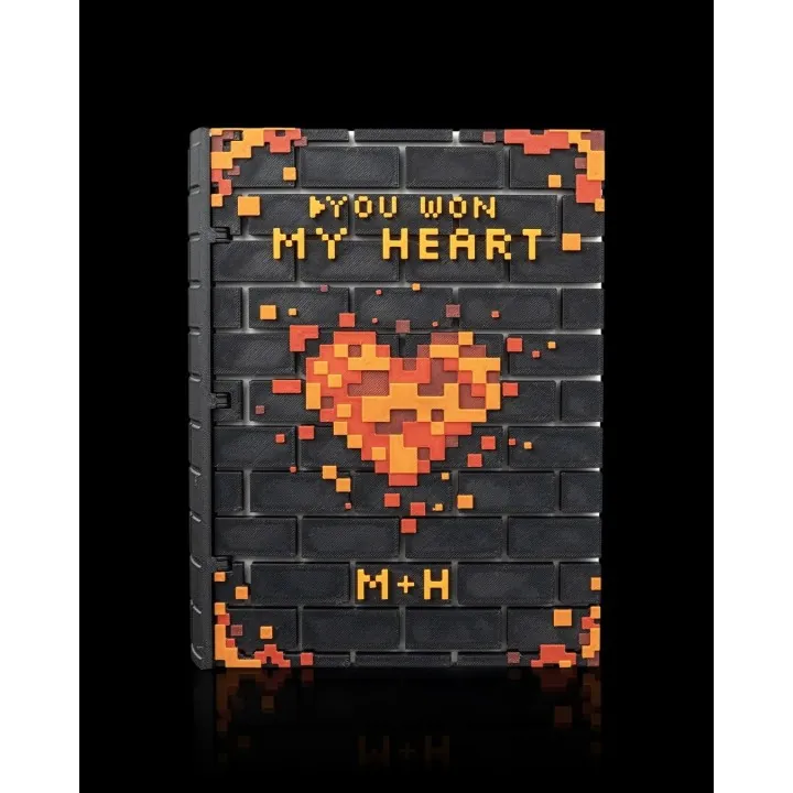 Carnet Pixel Heart "You Won My Heart" – Personnalisable
