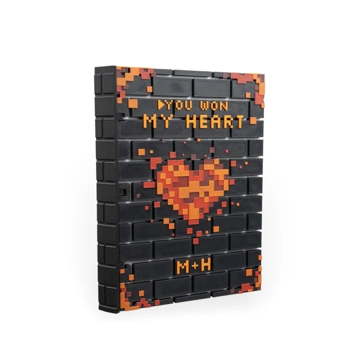 Carnet Pixel Heart "You Won My Heart" – Personnalisable
