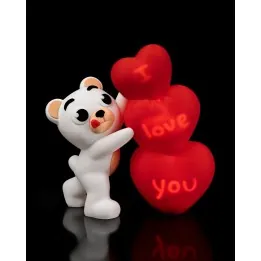 Ourson I Love You – Lampe Cœur Déco Made in Occitanie