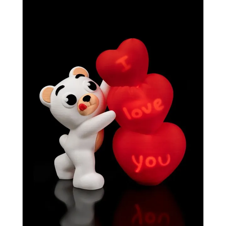Ourson I Love You – Lampe Cœur Déco Made in Occitanie