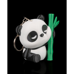 Porte-Clés Panda Rêveur & Son Bambou – Figurine Kawaii Made In Occitanie