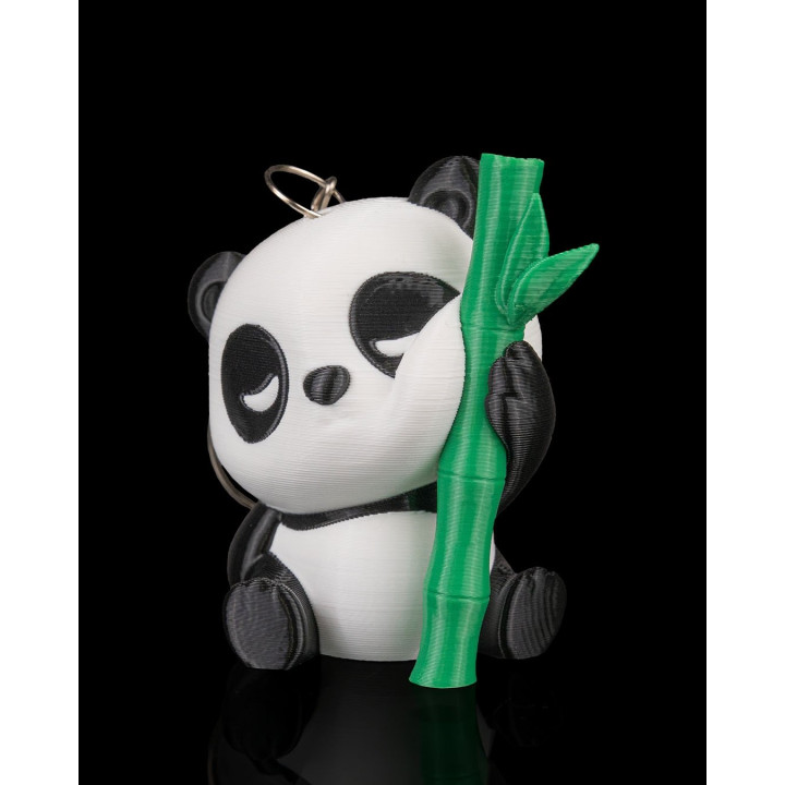 Porte-Clés Panda Rêveur & Son Bambou – Figurine Kawaii Made In Occitanie