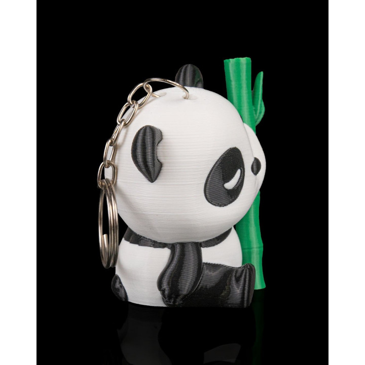 Porte-Clés Panda Rêveur & Son Bambou – Figurine Kawaii Made In Occitanie