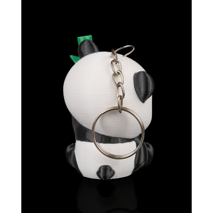 Porte-Clés Panda Rêveur & Son Bambou – Figurine Kawaii Made In Occitanie