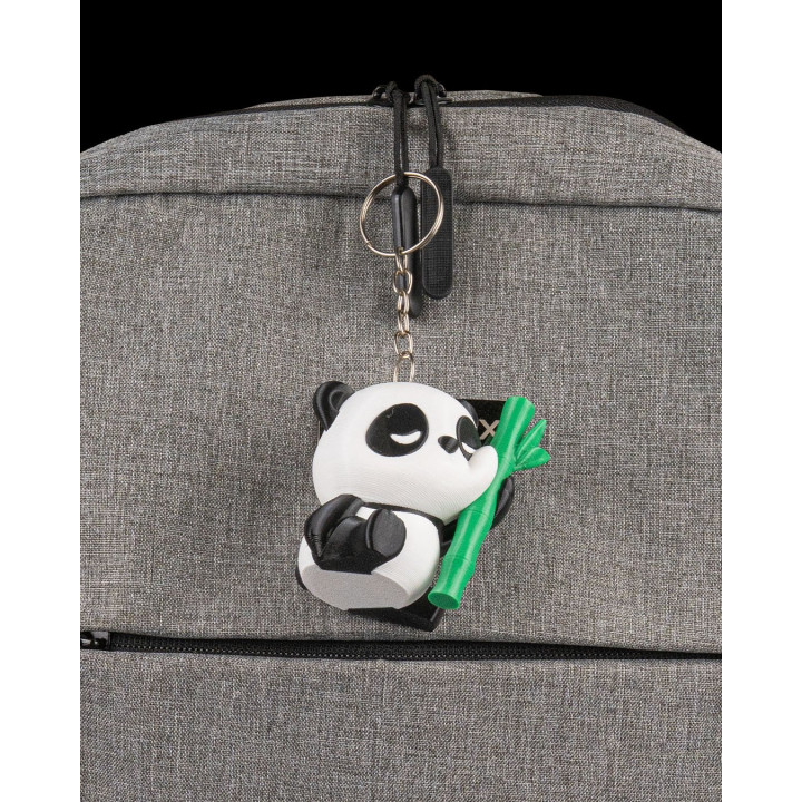 Porte-Clés Panda Rêveur & Son Bambou – Figurine Kawaii Made In Occitanie