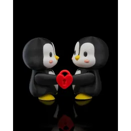 Couple De Pingouins Amoureux – Cadenas Cœur