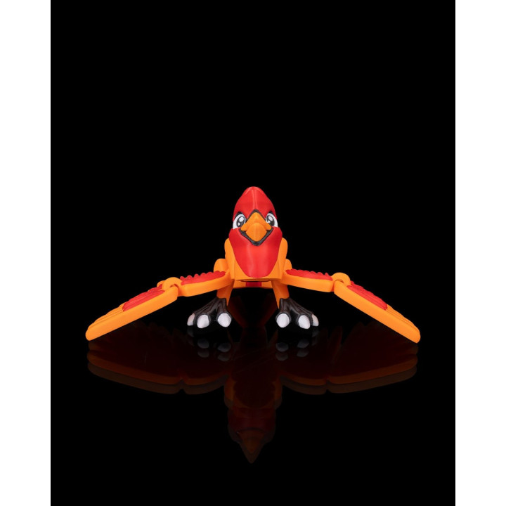 Press The Cardinal – Oiseau Fidget Articulé Rouge & Orange