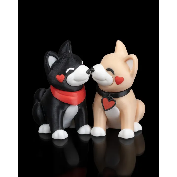 Duo Shiba Inu Amoureux – Figurines Made in Occitanie