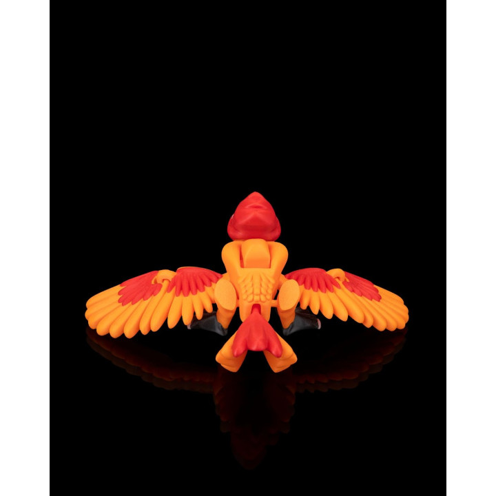 Press The Cardinal – Oiseau Fidget Articulé Rouge & Orange