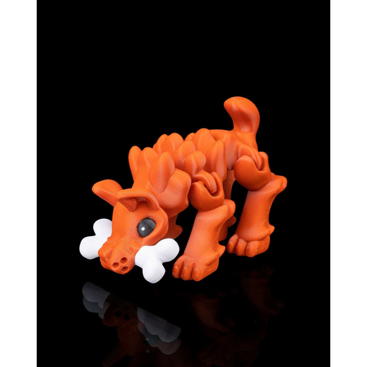 Chiot Articulé Avec Son Os – Figurine Flexible Adorable