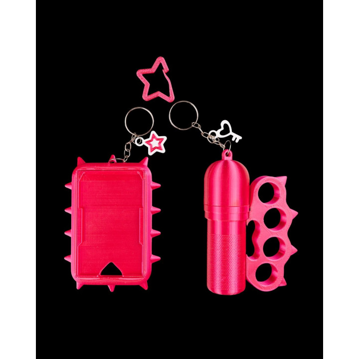 Porte-Clés Pop Future – Porte-Photocard & Contenant Rose Fuchsia