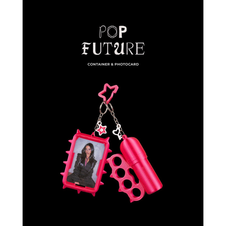 Porte-Clés Pop Future – Porte-Photocard & Contenant Rose Fuchsia